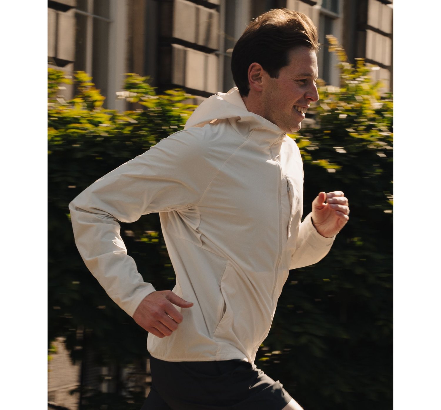 Lululemon Outerwear: Ollie running in Stockbridge, Edinburgh