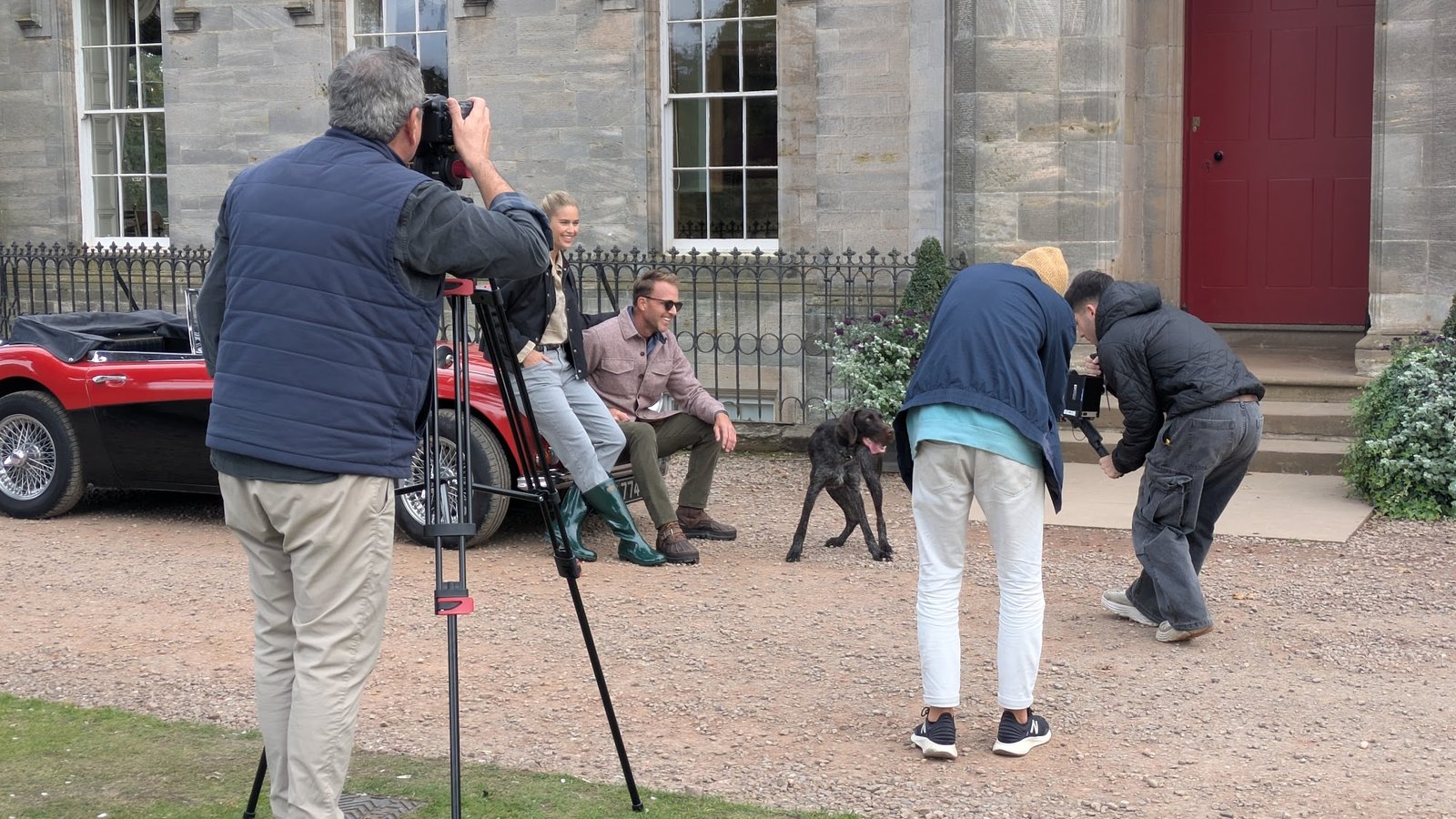 Tailor Vintage on set at Winton Castle, East Lothian